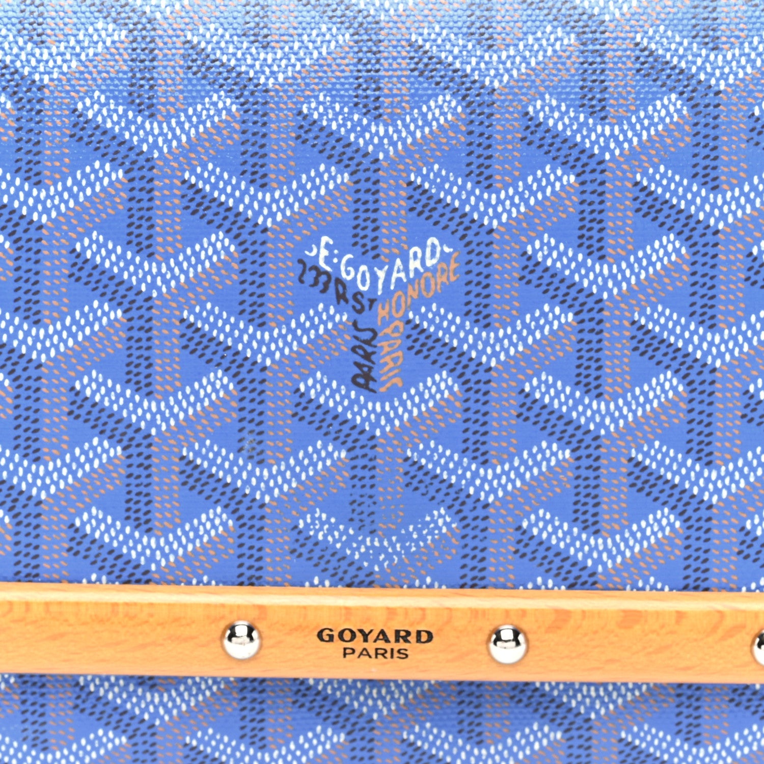 Goyard Goyardine Monte Carlo Bois Clutch With Strap Sky Blue 7 of 9