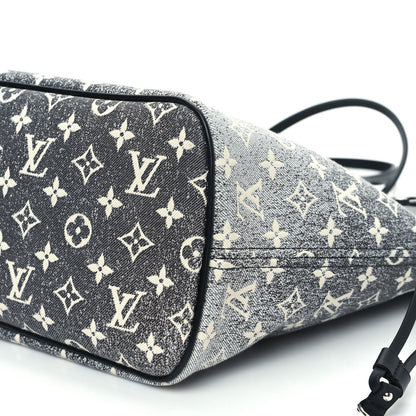 Louis Vuitton Denim Monogram Jacquard Neverfull MM Grey 10 of 11