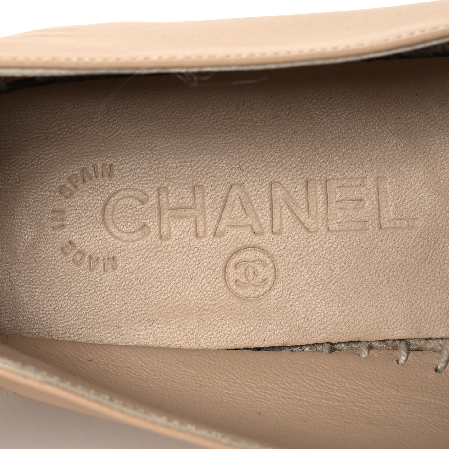 Lambskin CC Espadrilles 39 Beige Black