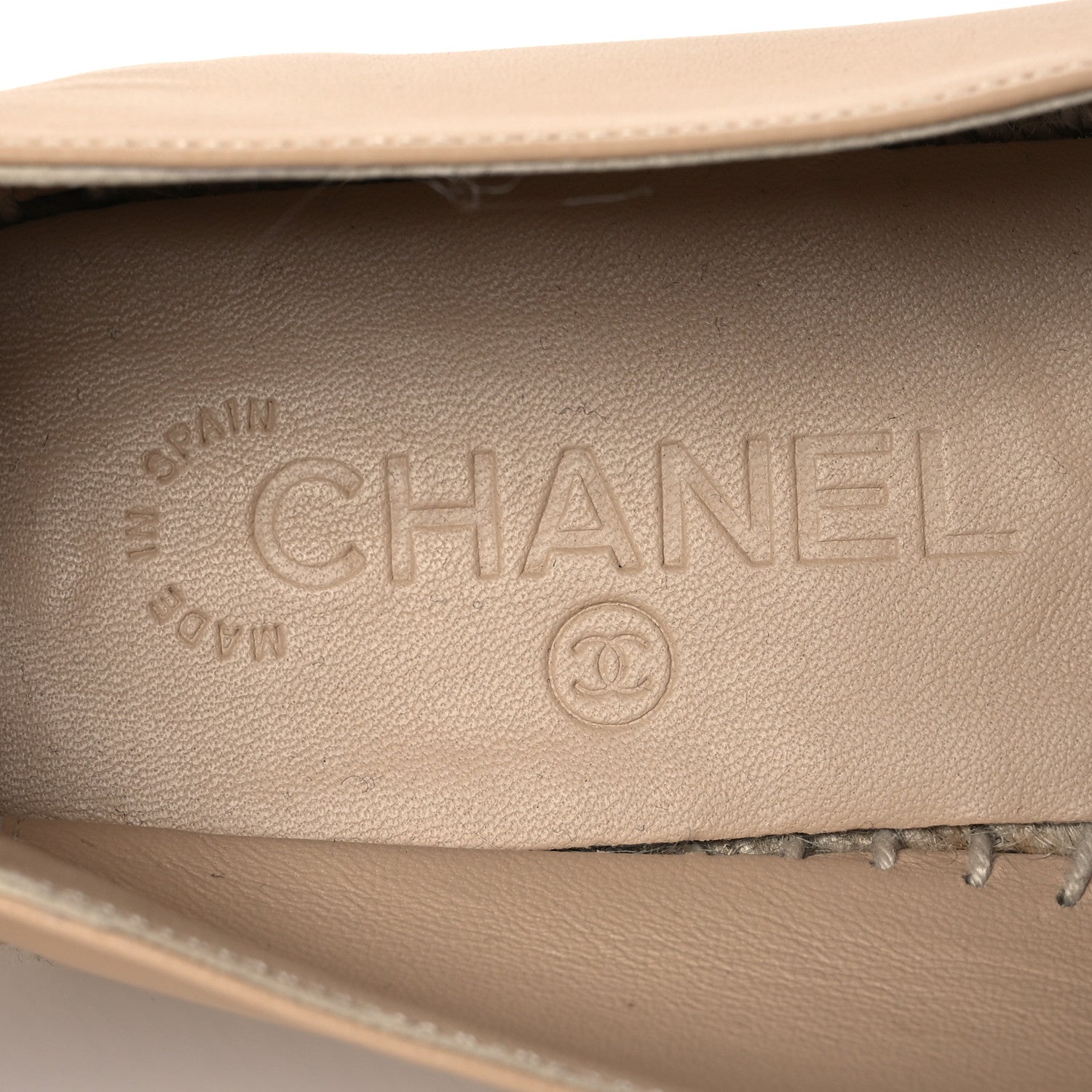Chanel Lambskin CC Espadrilles 39 Beige Black 8 of 12