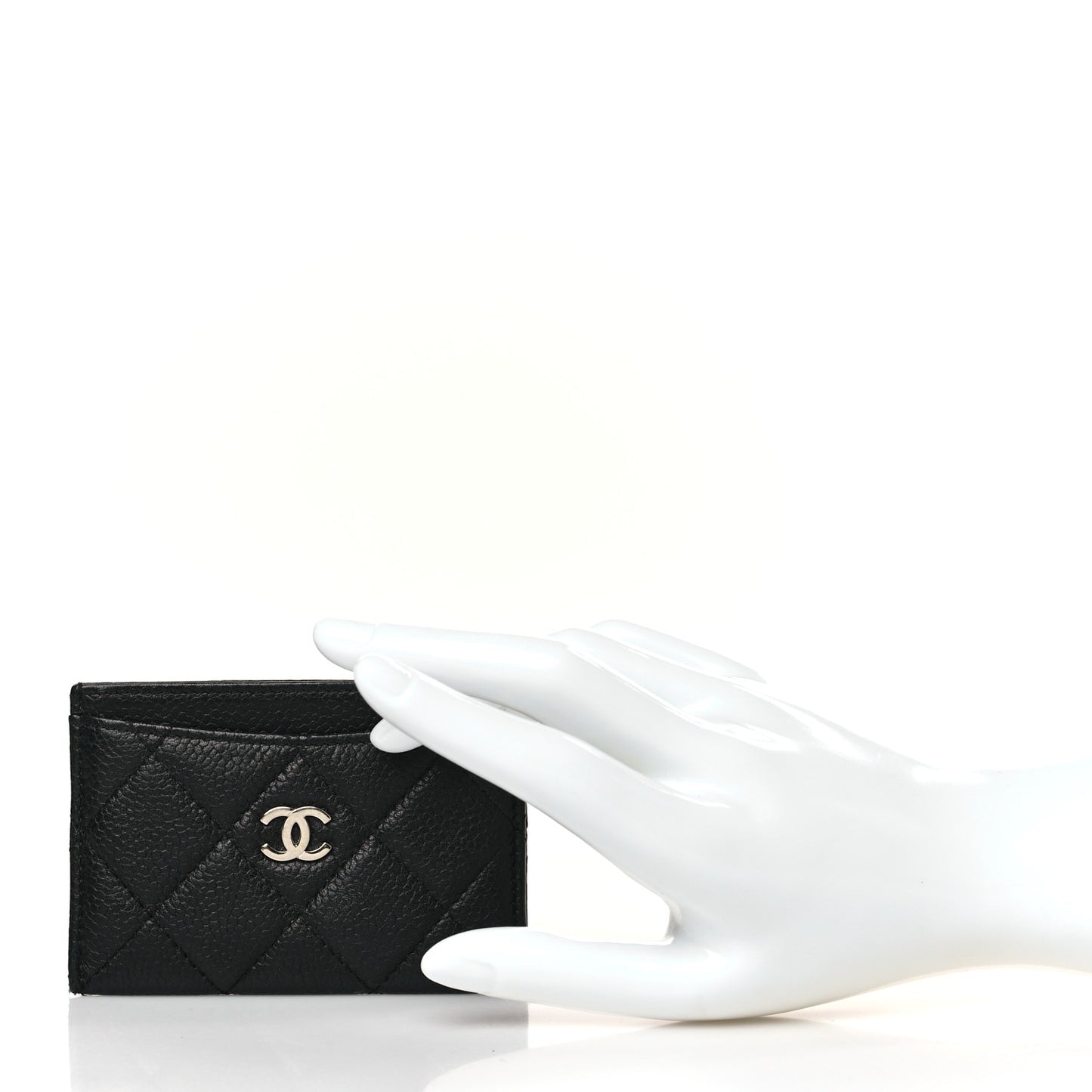 Caviar Quilted Card Holder Black