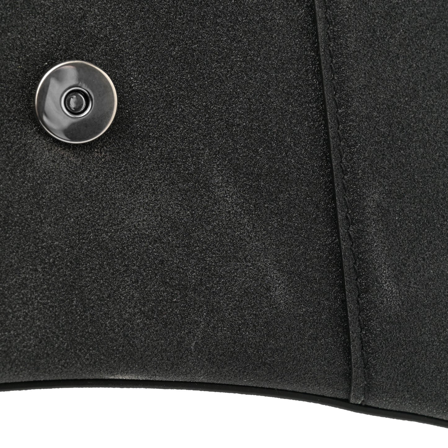 Glitter Fabric Hourglass Top Handle Bag XS Black