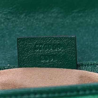Gucci Azalea Calfskin Enamel Matelasse Diagonal Super Mini Torchon GG Marmont Shoulder Bag New Shamarock Emerald 7 of 11