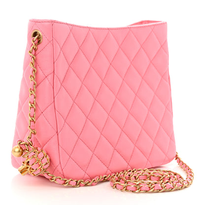 Chanel Lambskin Quilted Small Pearl Crush Hobo Pink 3 of 11