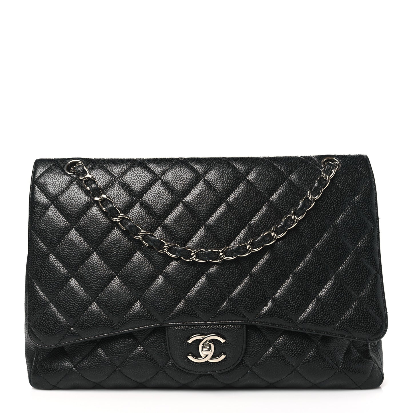 Caviar Quilted Maxi Single Flap Black