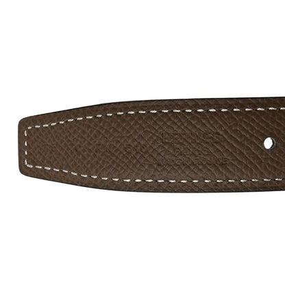 Hermes Swift Epsom 24mm Mini Constance H Belt 75 Black Etoupe 6 of 9