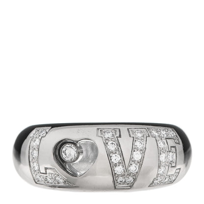 Chopard 18K White Gold Happy Diamonds Love Heart Band Ring 53 6.25 1 of 5