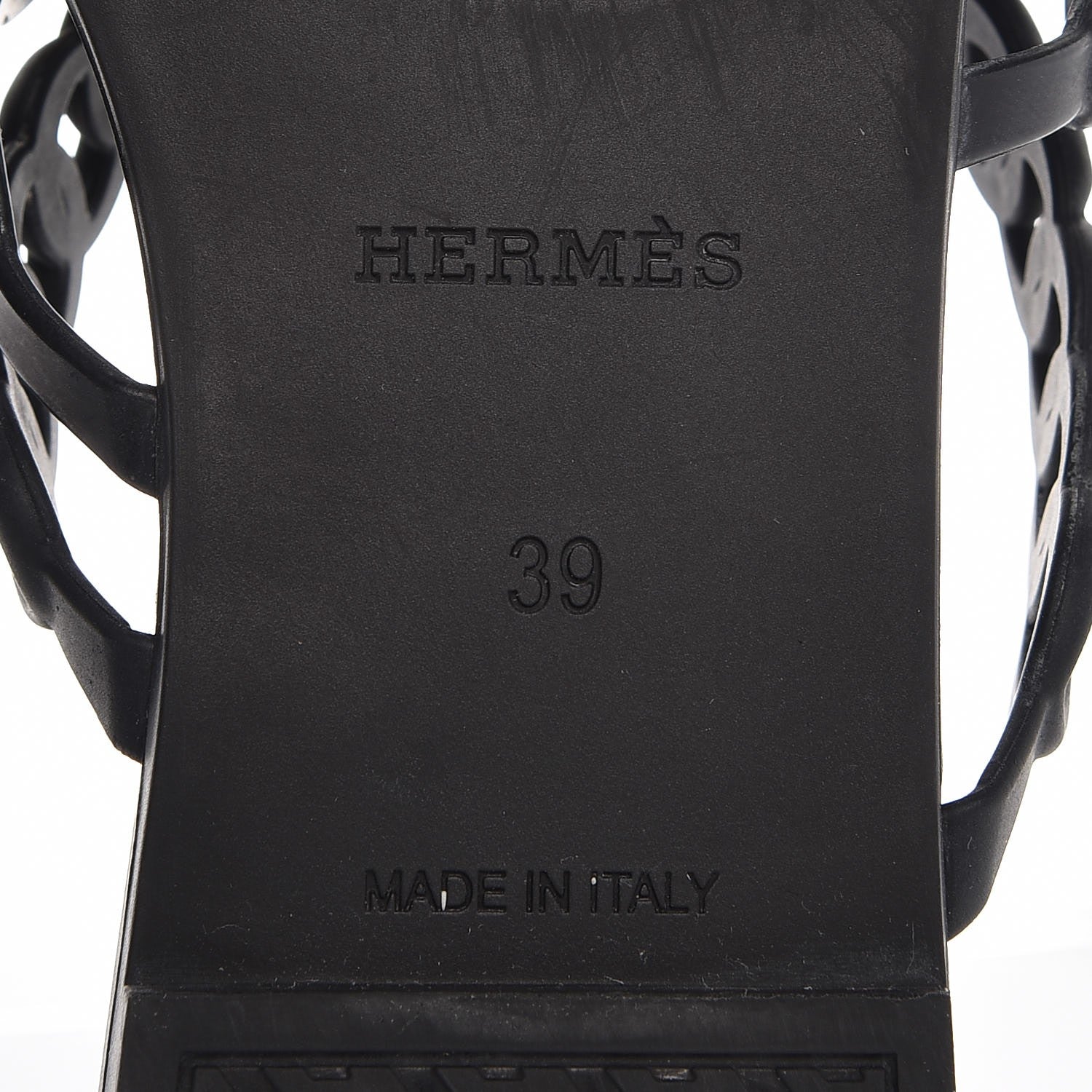 Hermes Rubber Chaine d'Ancre Nude Sandals 39 Black 6 of 7