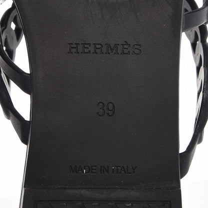 Hermes Rubber Chaine d'Ancre Nude Sandals 39 Black 6 of 7