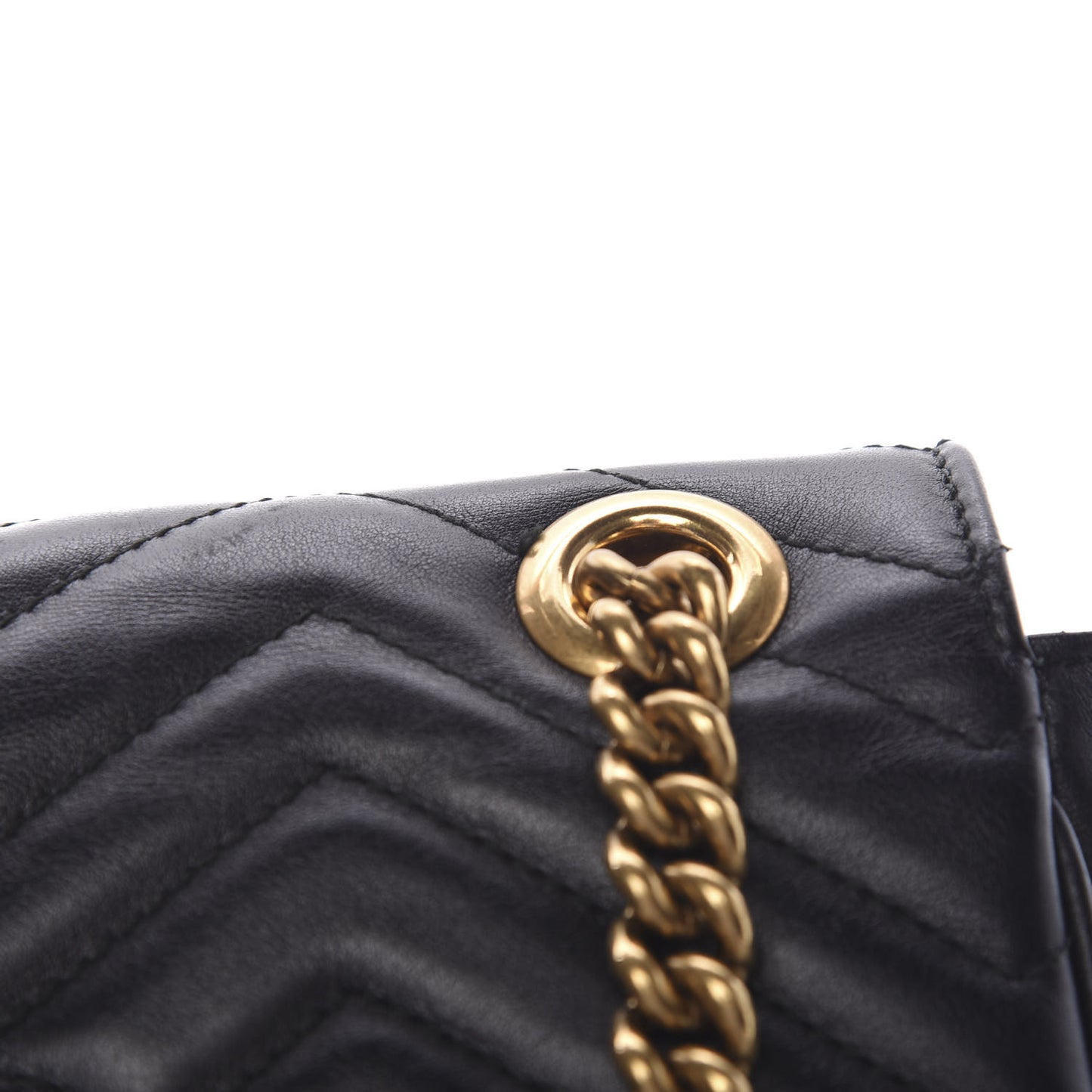 Calfskin Matelasse Small GG Marmont Shoulder Bag Black