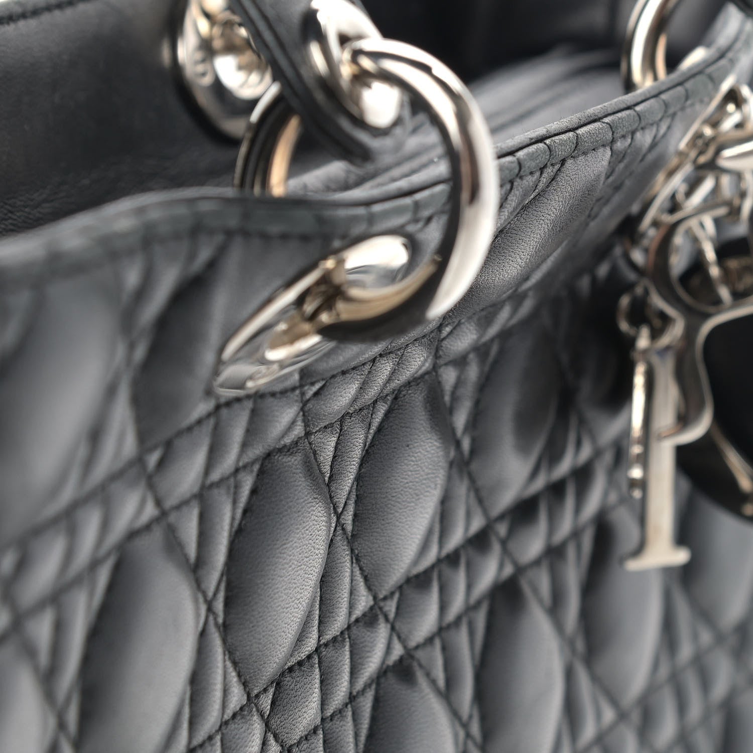 Christian Dior Lambskin Cannage Large Lady Dior Black 13 of 14