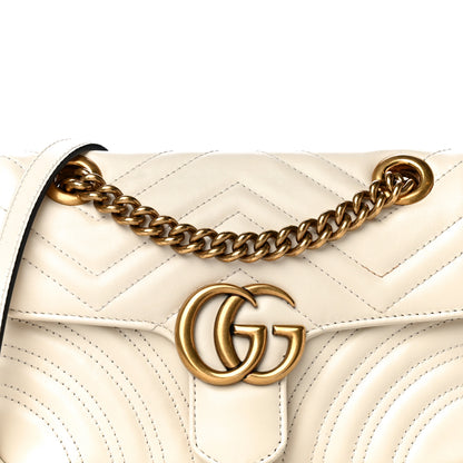 Gucci Calfskin Matelasse Mini GG Marmont Shoulder Bag White 7 of 19