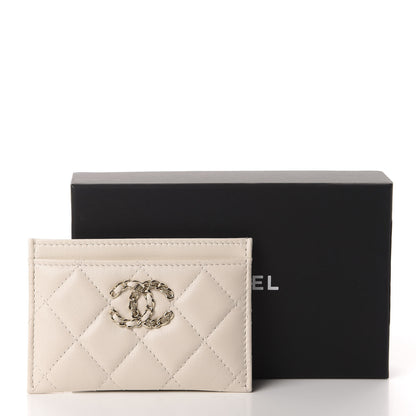 Chanel Goatskin Quilted French New Wave Card Holder Ivory 9 of 9