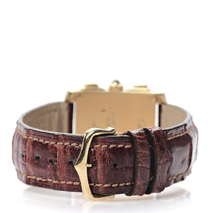 Cartier 18K Yellow Gold Alligator 28mm Tank Francaise Chronoflex Quartz Watch Brown 4 of 8