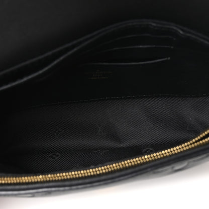 Louis Vuitton Calfskin Bubblegram Wallet On Strap Black 5 of 9