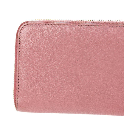 Miu Miu Goatskin Madras Zip Around Wallet Rosa 9 of 10