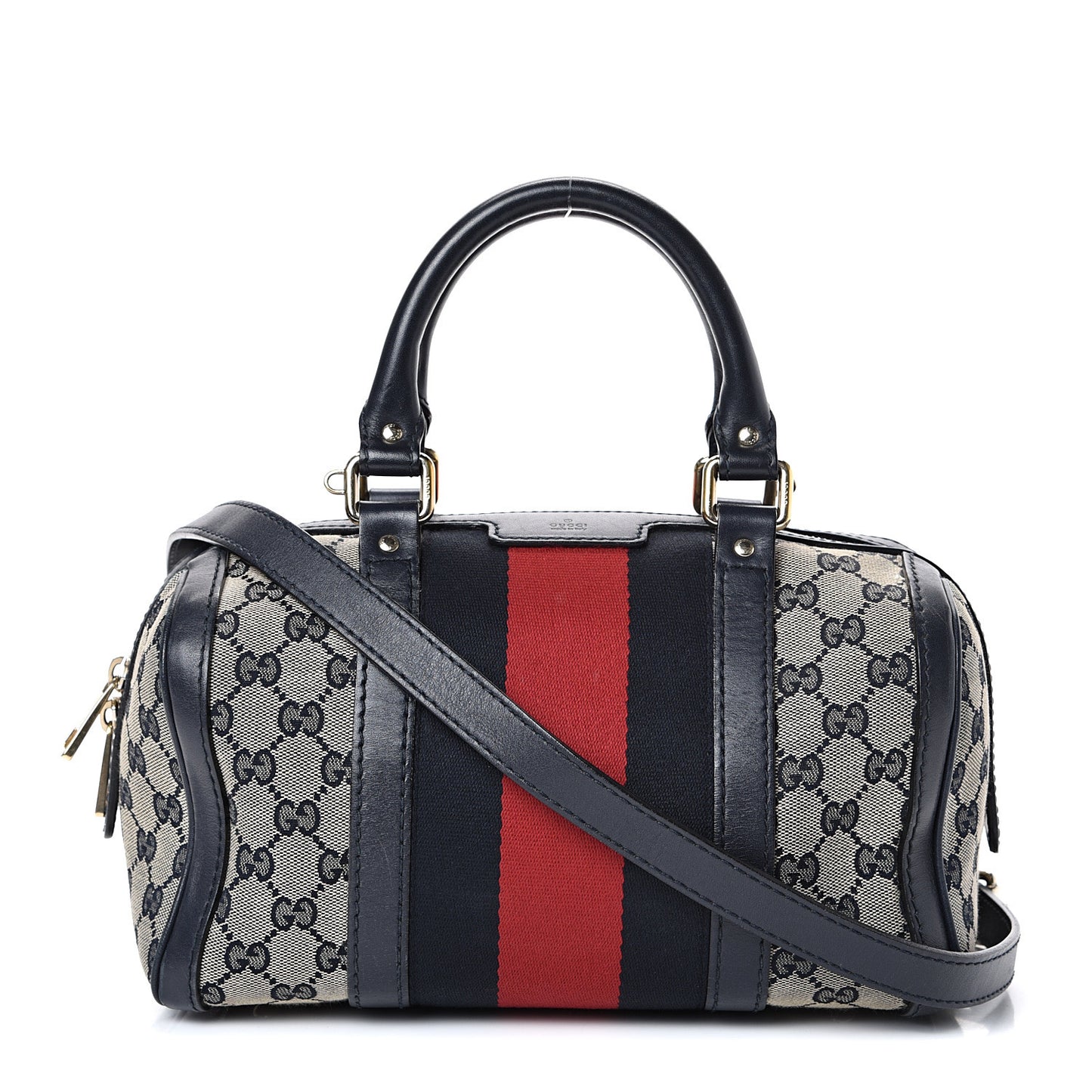 Monogram Vintage Web Small Boston Navy