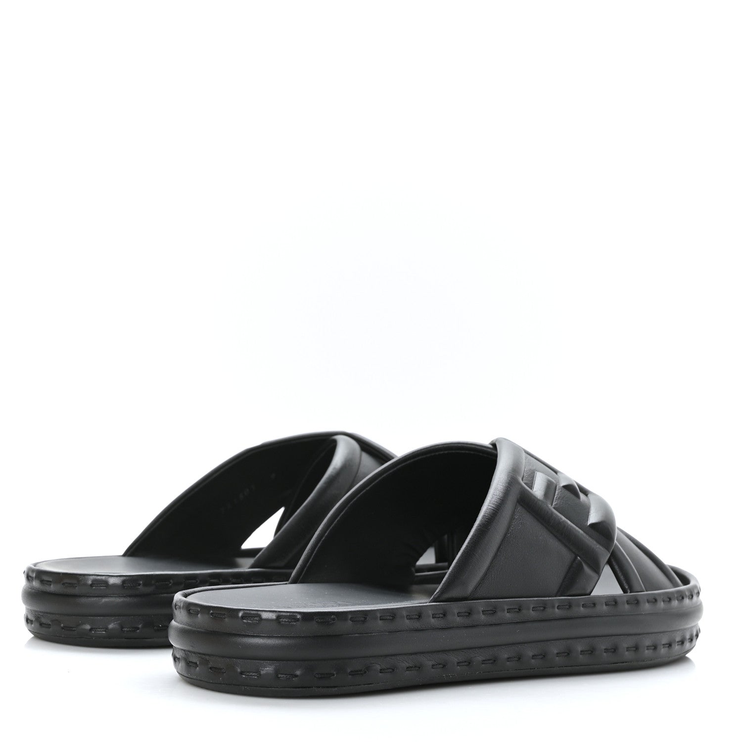 Fendi Nappa FF Embossed Mens Slide Sandals 9 Black 4 of 8