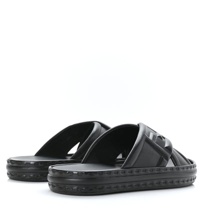 Fendi Nappa FF Embossed Mens Slide Sandals 9 Black 4 of 8