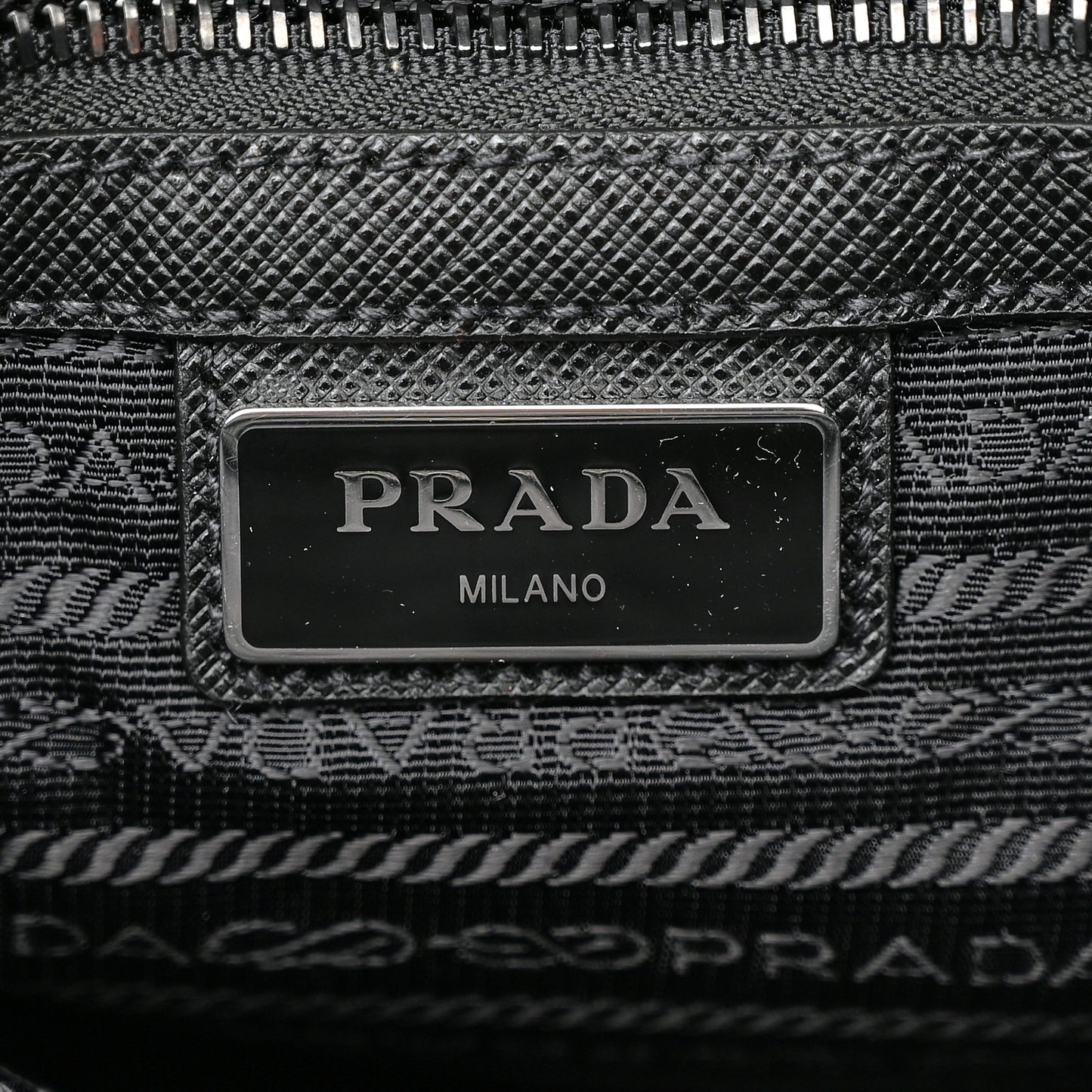 Tessuto Nylon Saffiano Flat Messenger Bag Black