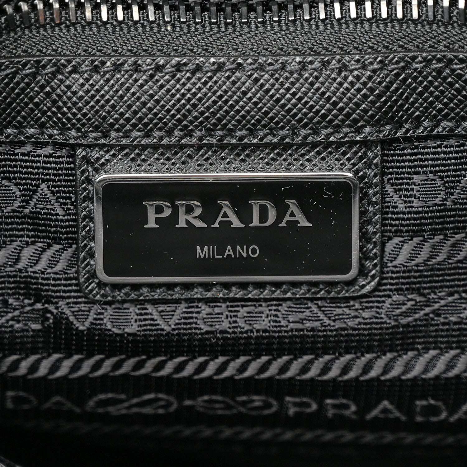 Prada Tessuto Nylon Saffiano Flat Messenger Bag Black 6 of 10