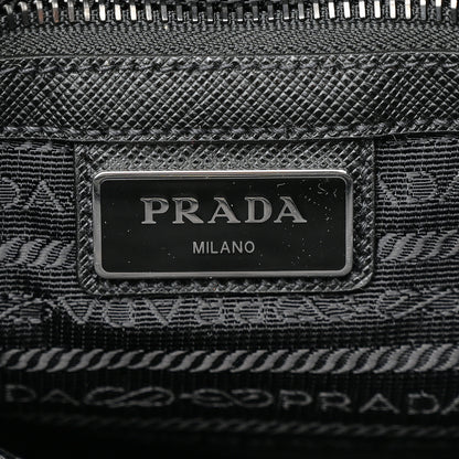 Prada Tessuto Nylon Saffiano Flat Messenger Bag Black 6 of 10