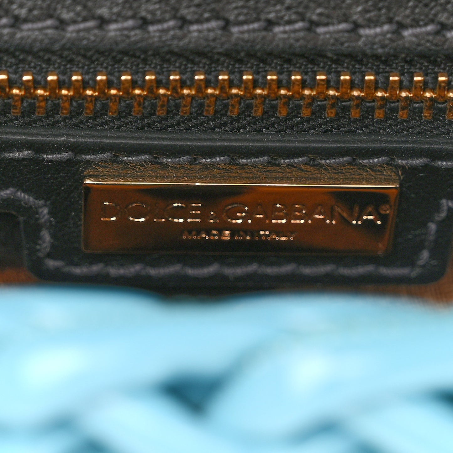 Woven Calfskin Padlock Shoulder Bag