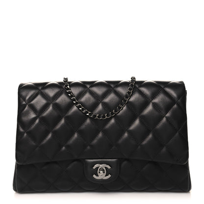Chanel Lambskin Quilted Clutch With Chain Flap Black 1 of 10