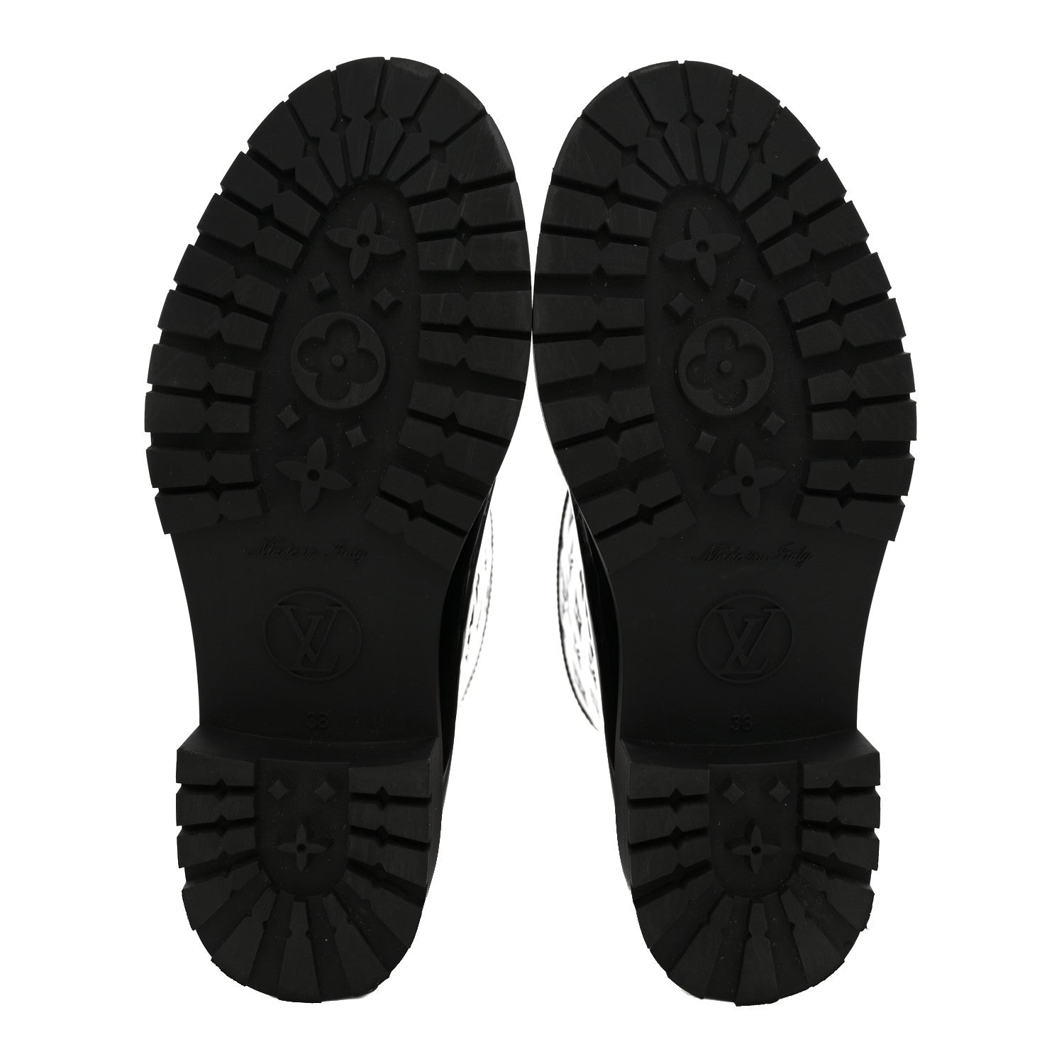 Louis Vuitton Rubber Embossed Monogram Drops Flat Half Boots 38 Black 6 of 10