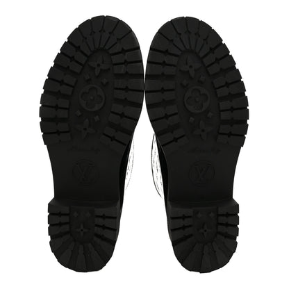 Louis Vuitton Rubber Embossed Monogram Drops Flat Half Boots 38 Black 6 of 10