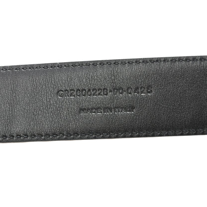 Saint Laurent Calfskin Crocodile Embossed Square Buckle Belt 90 36 Black 6 of 7