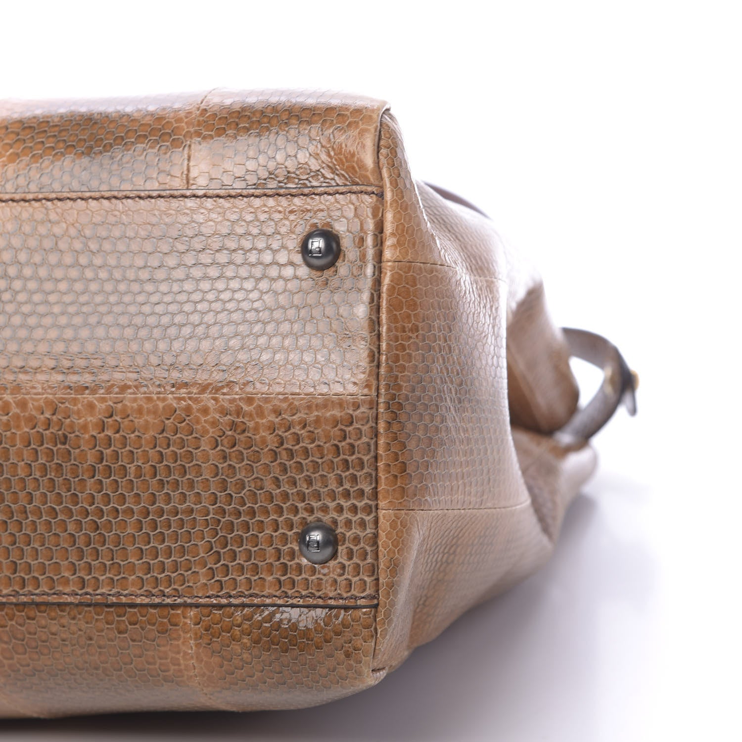 Fendi Watersnake Large Peekaboo Iconic Satchel Brown 12 of 12