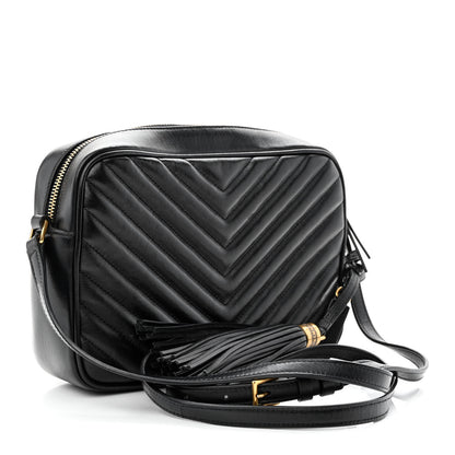 Saint Laurent Calfskin Matelasse Monogram Lou Camera Bag Black 3 of 14