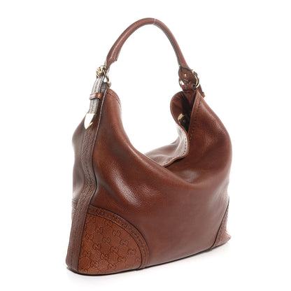 Gucci Leather Guccissima Trim Large Signoria Hobo Brown 3 of 7