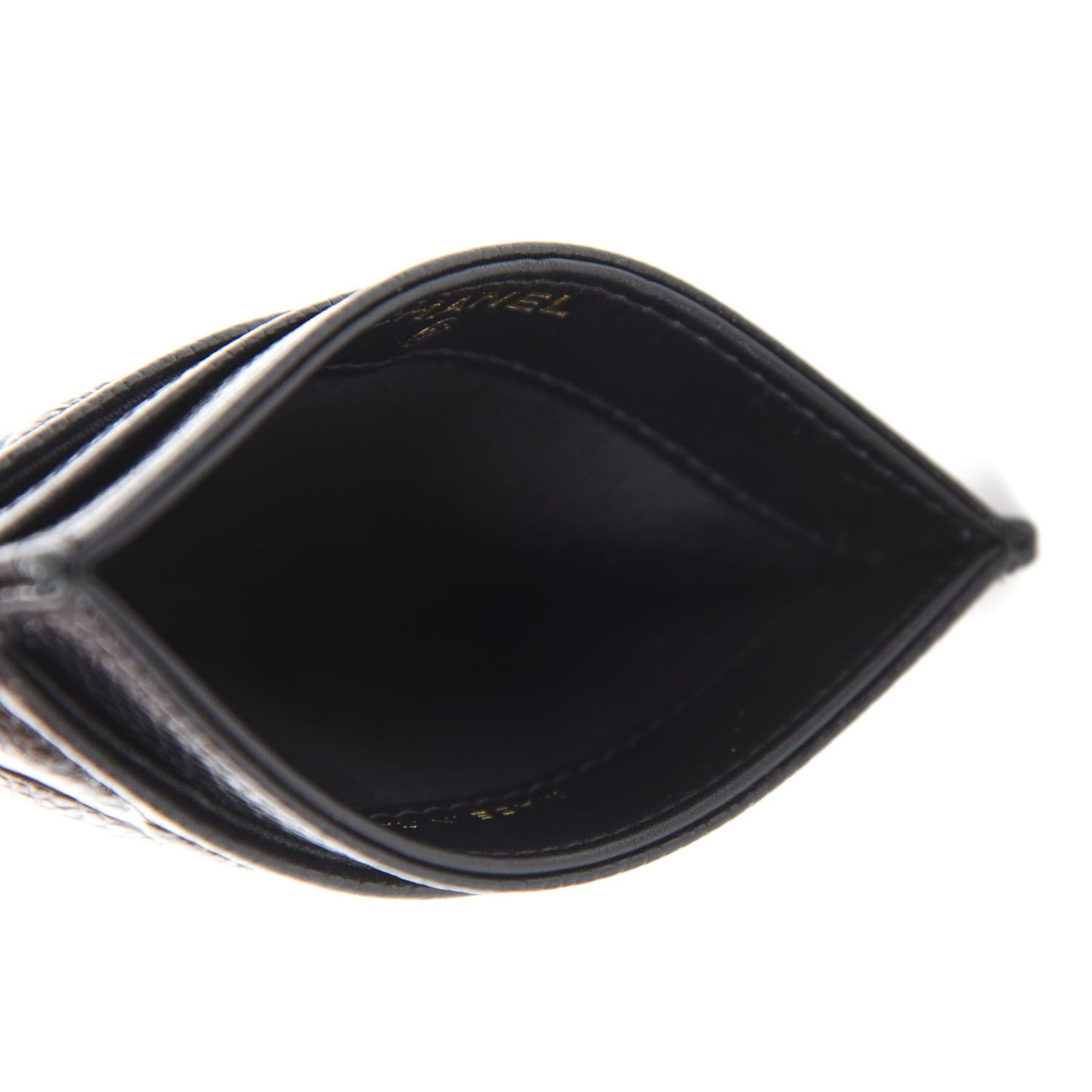 Caviar Camellia Embossed Card Holder Black