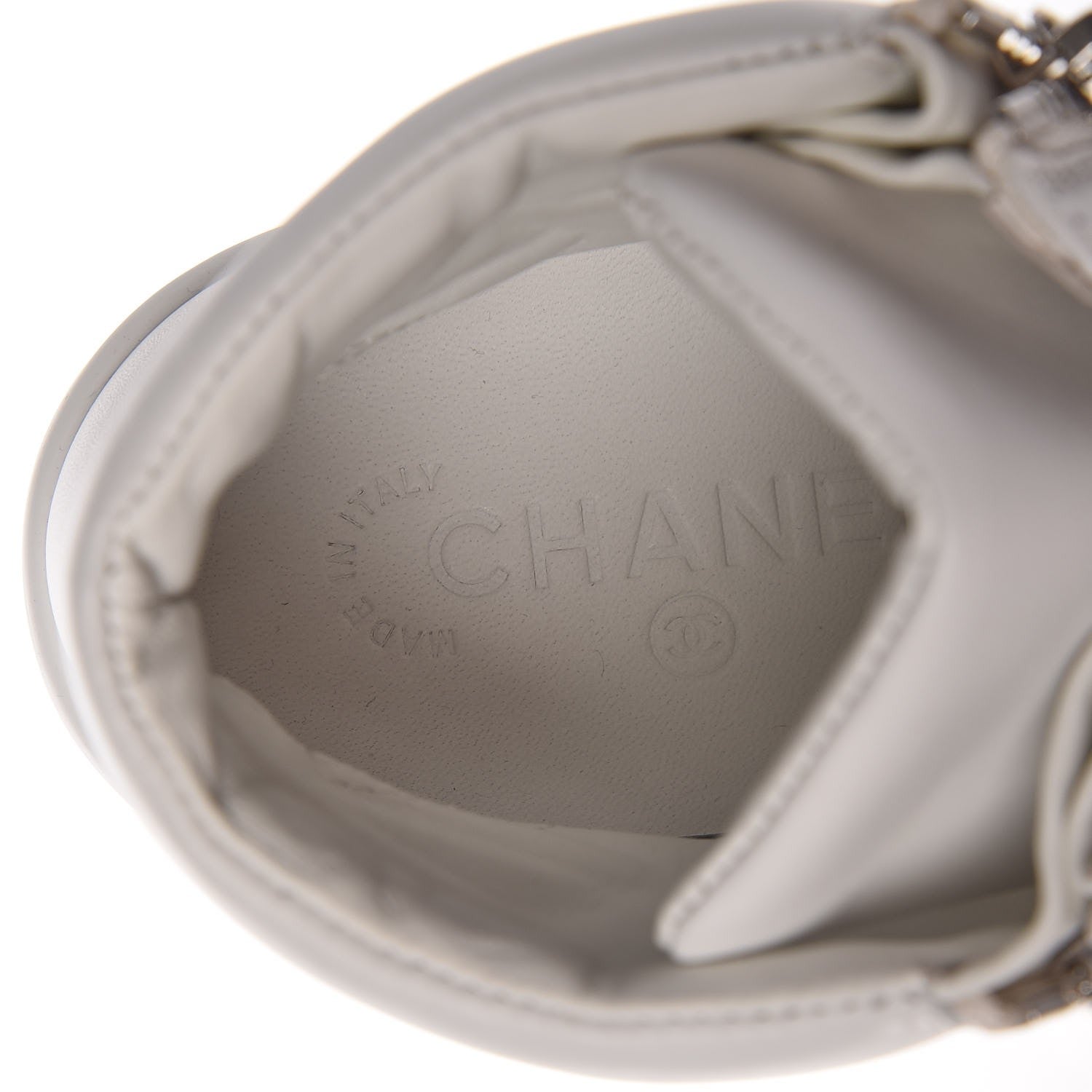 Chanel Calfskin High Top CC Sneakers 39 White 7 of 8