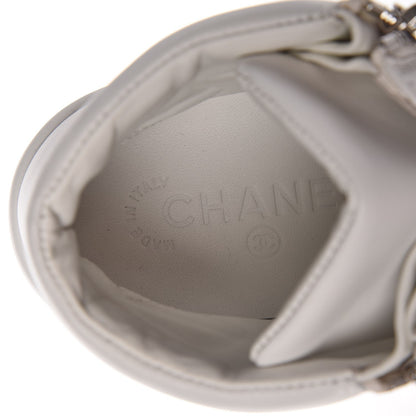 Chanel Calfskin High Top CC Sneakers 39 White 7 of 8