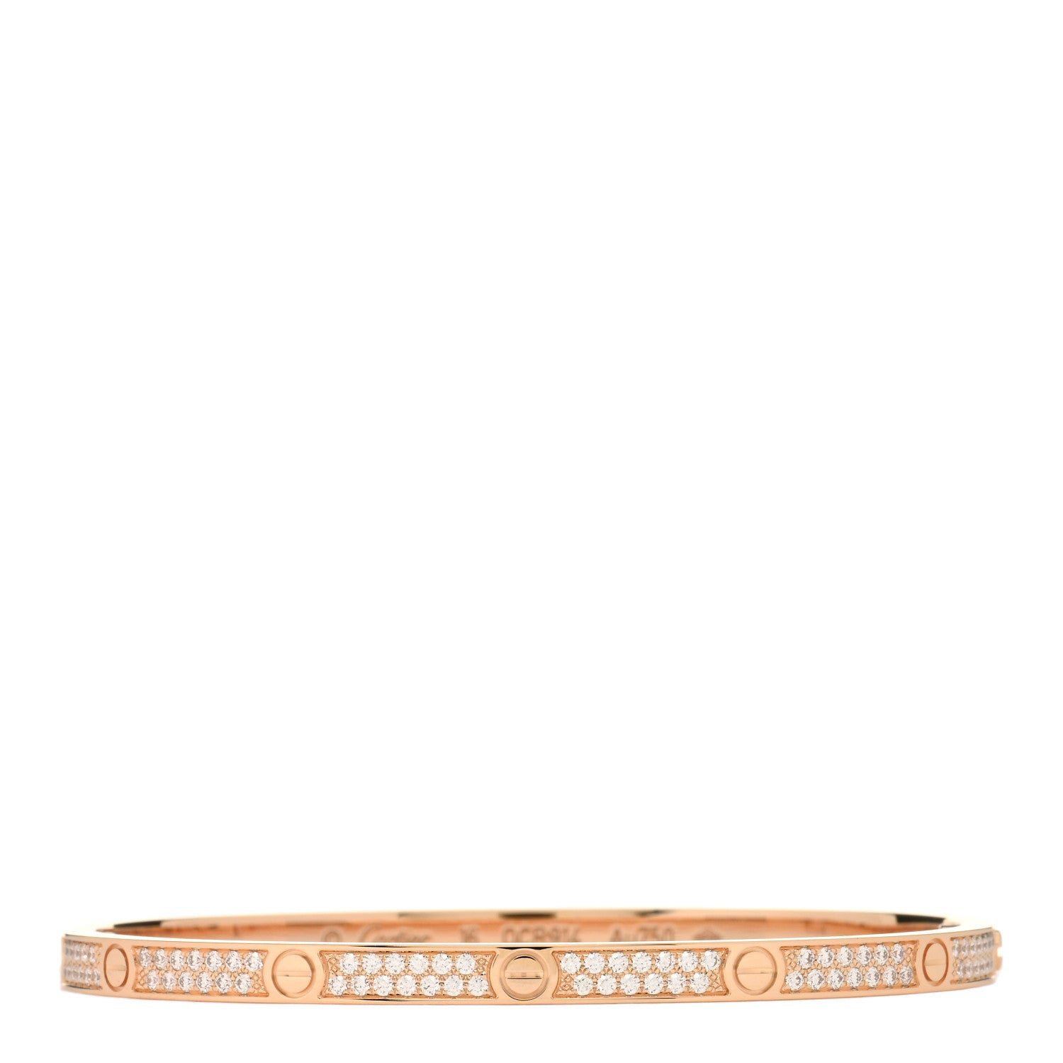Cartier 18K Pink Gold Diamond Small LOVE Paved Bracelet 16 1 of 3