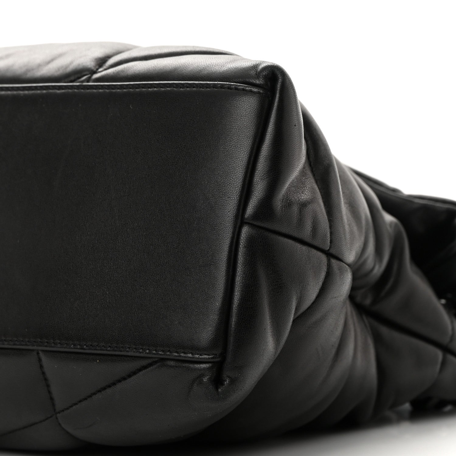 Saint Laurent Lambskin Quilted Monogram Monochrome Medium Loulou Puffer Chain Satchel Black 10 of 14