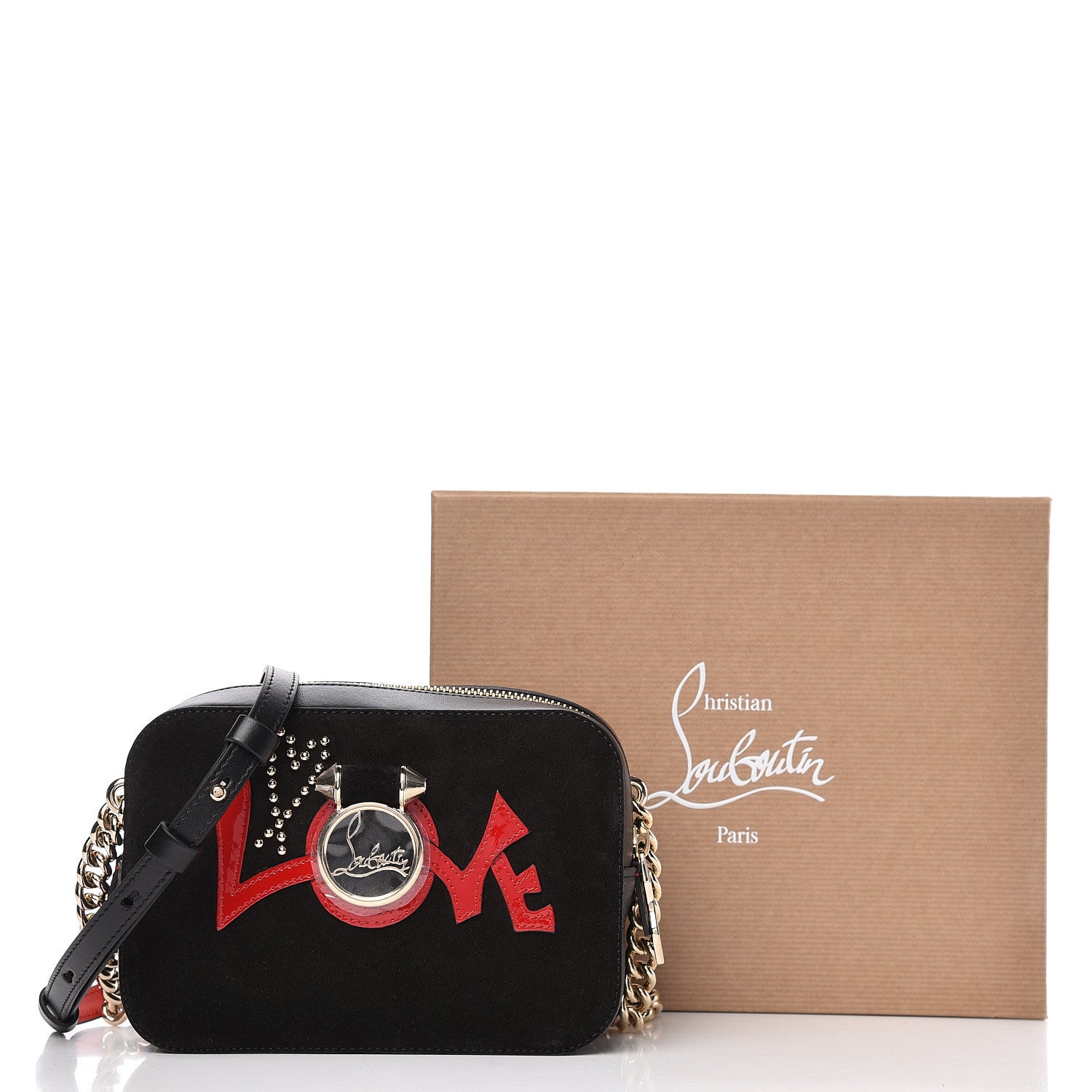 Christian Louboutin Suede Calfskin Love Rubylou Crossbody Black 11 of 11