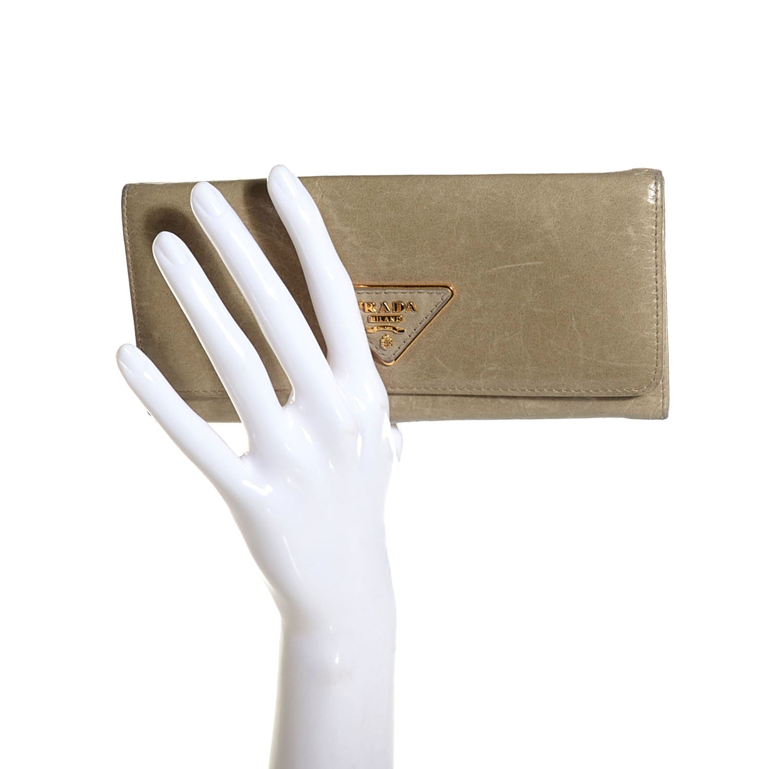 Prada Vitello Shine Continental Flap Wallet Pomice 2 of 10