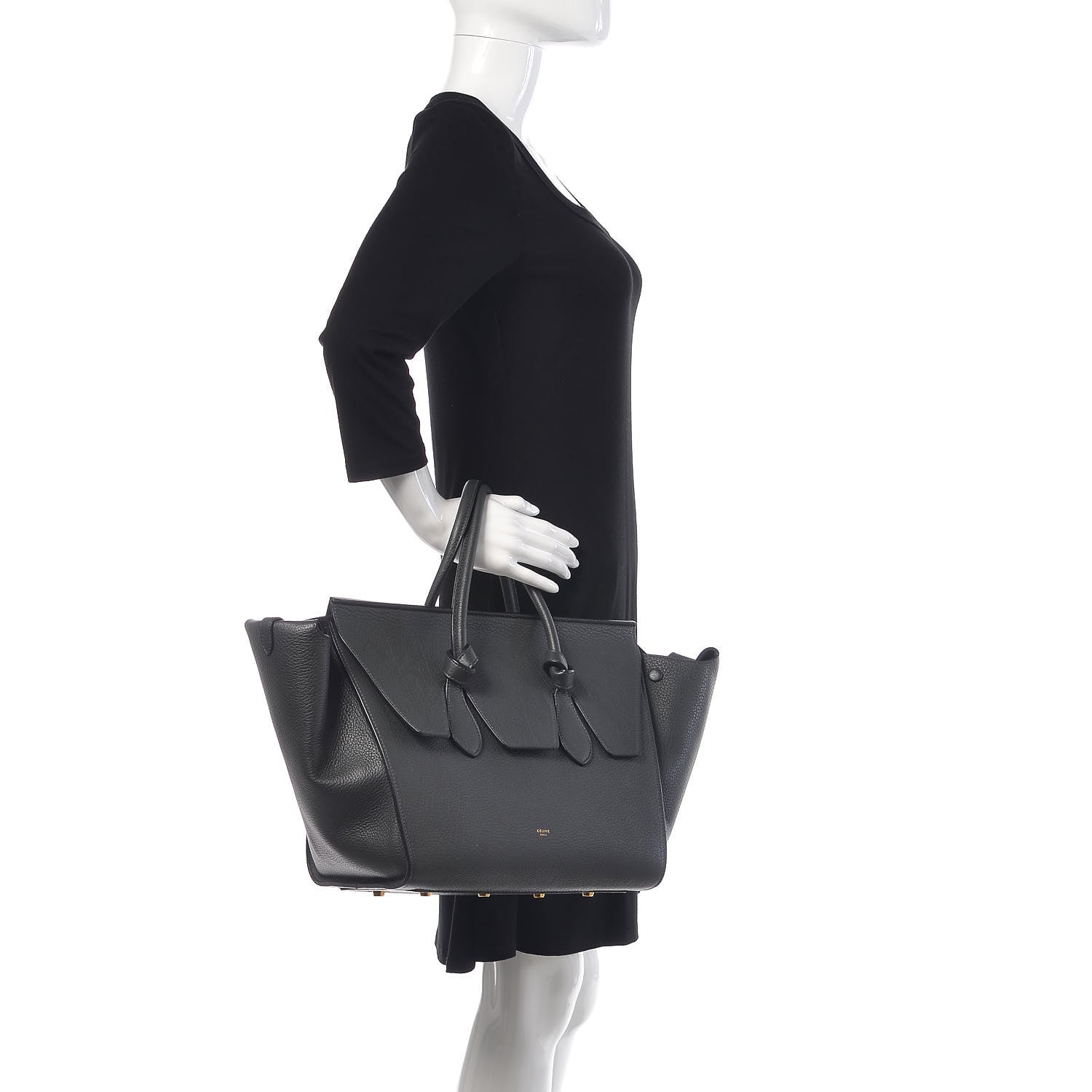 Celine Crisped Calfskin Medium Tie Knot Tote Anthracite 2 of 10