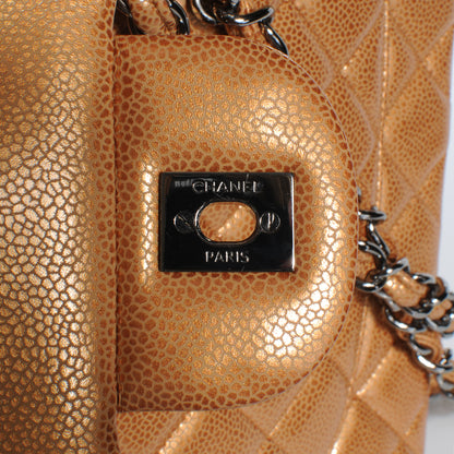 Chanel Metallic Caviar Quilted Jumbo Double Flap Copper 6 of 10