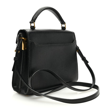 Saint Laurent Grain de Poudre Mini Classic Monogram Cassandra Top Handle Black Rouge Legion 3 of 11