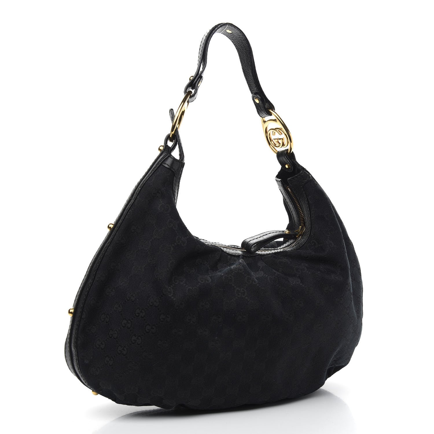 Gucci Monogram Medium Interlocking Hobo Black 2 of 11