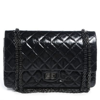 Chanel Glazed Calfskin 2.55 Reissue 226 Black Flap 1 of 10