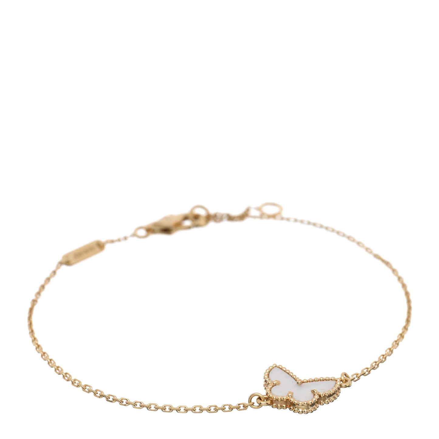 18K Yellow Gold Mother of Pearl Sweet Alhambra Butterfly Bracelet
