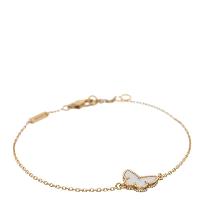 Van Cleef & Arpels 18K Yellow Gold Mother of Pearl Sweet Alhambra Butterfly Bracelet 1 of 3