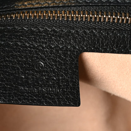 Gucci Grained Calfskin Web Crystal Butterfly Stripe Medium Totem Top Handle Bag Black 6 of 10