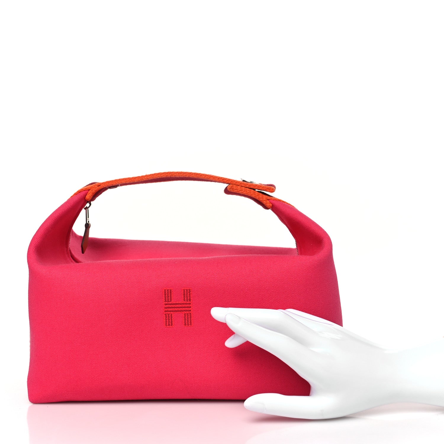 Hermes Canvas Large Bride-A-Brac Pouch Hibiscus 2 of 9